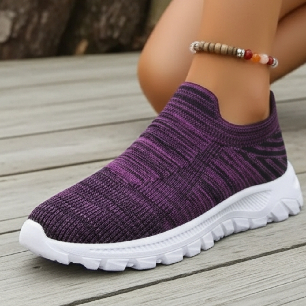 Mesh Knit Slip-on Sneakers Breathable Athleisure Sporty Shoes Casual Athletic